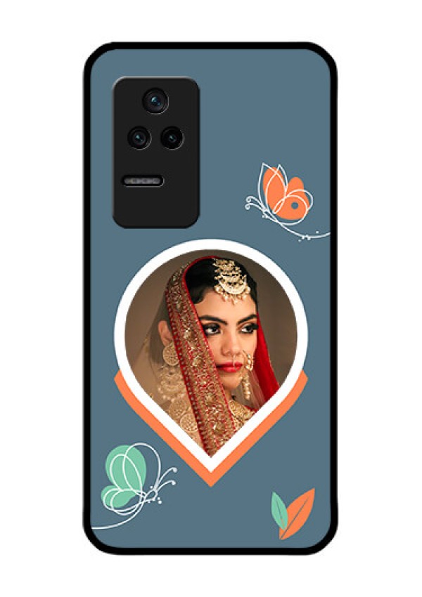 Poco F4 5G Custom Glass Mobile Case - Droplet Butterflies Design