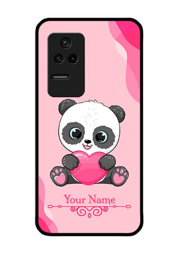 Poco F4 5G Custom Glass Mobile Case - Cute Panda Design