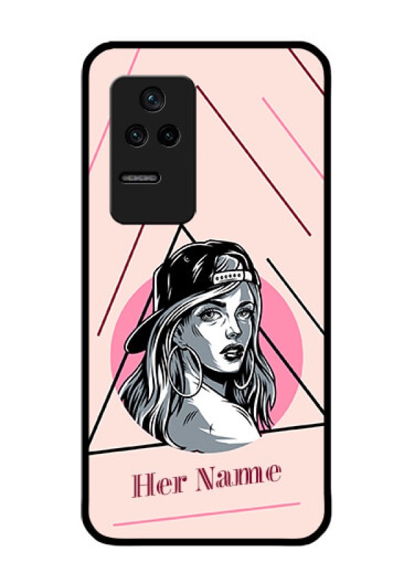 Poco F4 5G Personalized Glass Phone Case - Rockstar Girl Design