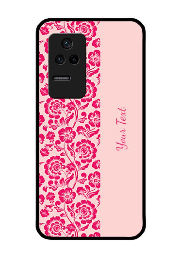 Poco F4 5G Custom Glass Phone Case - Attractive Floral Pattern Design