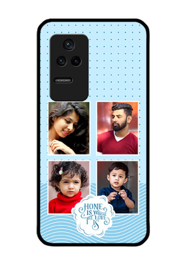 Poco F4 5G Custom Glass Phone Case - Cute love quote with 4 pic upload Design