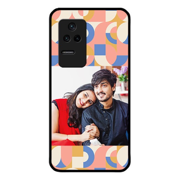 Poco F4 5G Photo Printing on Glass Case - Semi-circle Maze Pattern Design