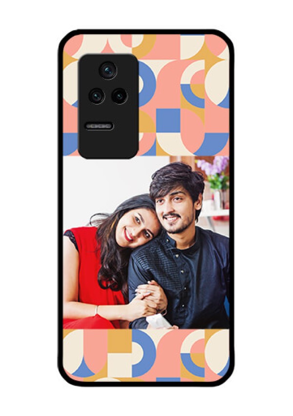 Poco F4 5G Photo Printing on Glass Case - Semi-circle Maze Pattern Design