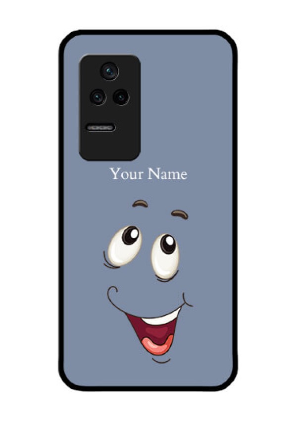 Poco F4 5G Photo Printing on Glass Case - Laughing Cartoon Face Design