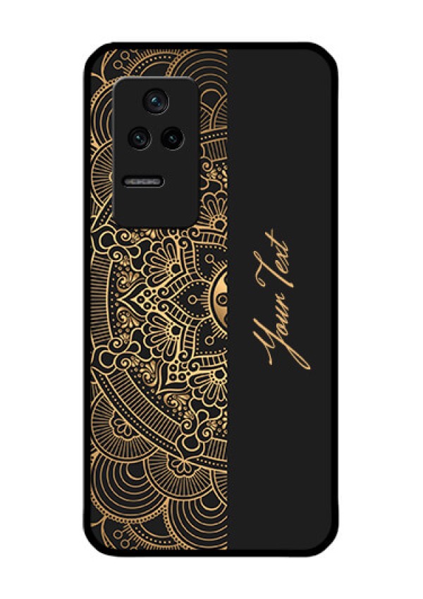 Poco F4 5G Photo Printing on Glass Case - Mandala art with custom text Design