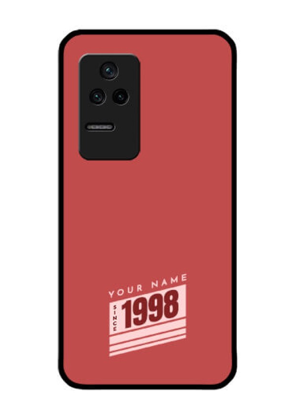 Poco F4 5G Custom Glass Phone Case - Red custom year of birth Design