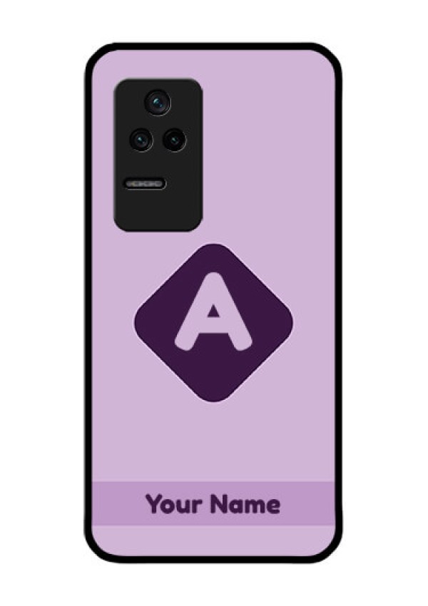 Poco F4 5G Custom Glass Mobile Case - Custom Letter in curved badge Design