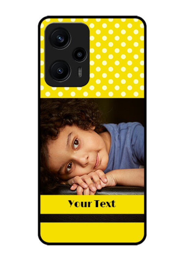 Poco F5 Custom Glass Phone Case - Bright Yellow Case Design