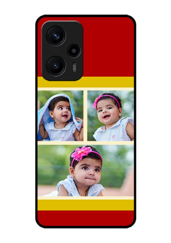 Poco F5 Custom Glass Mobile Case - Multiple Pic Upload Design