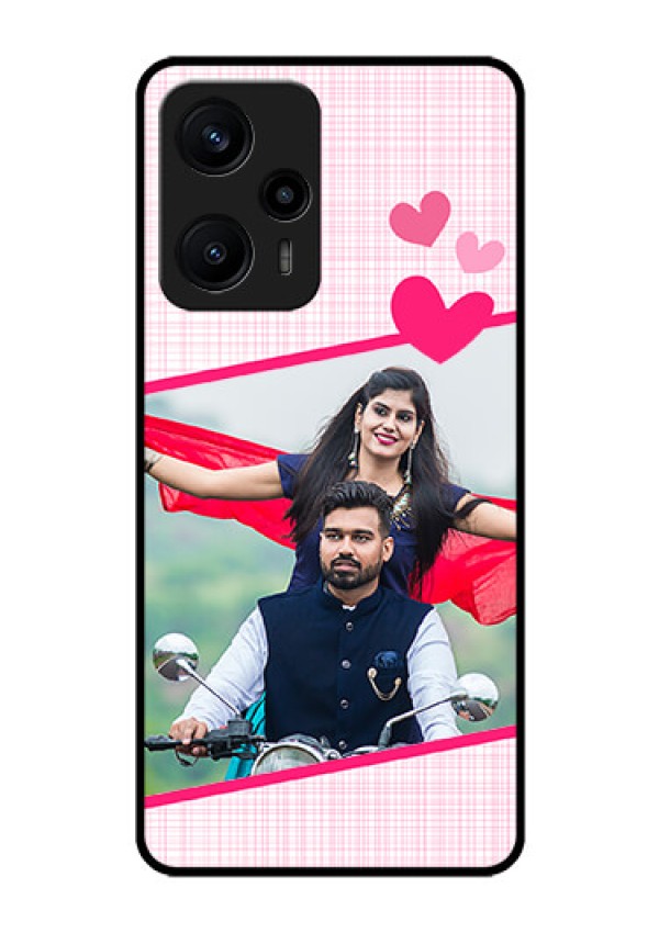 Poco F5 Custom Glass Phone Case - Love Shape Heart Design