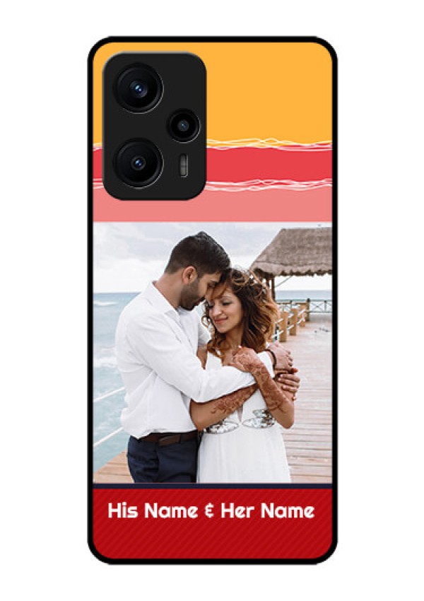 Poco F5 Custom Glass Mobile Case - Colorful Case Design