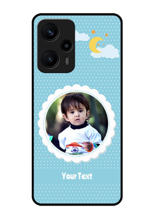 Poco F5 Personalised Glass Phone Case - Violet Pattern Design