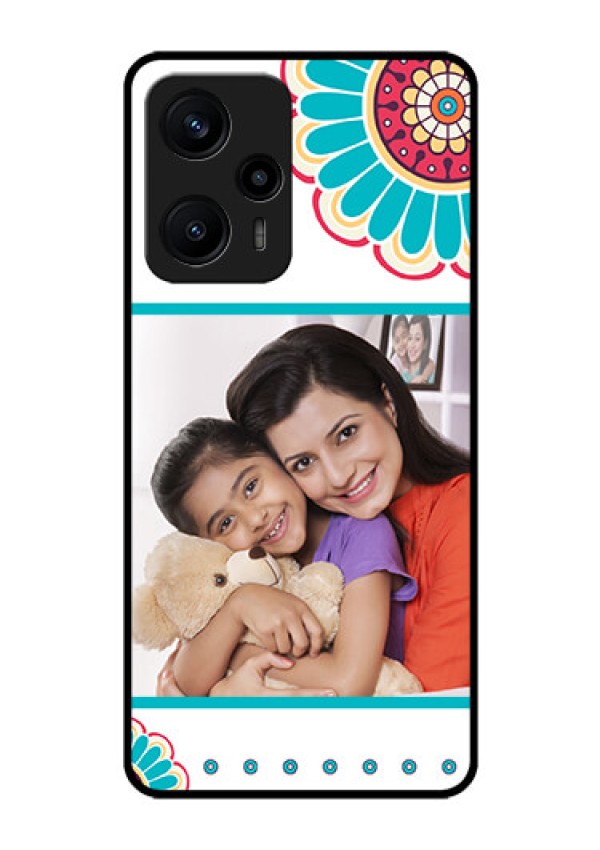 Poco F5 Custom Glass Phone Case - Flower Design
