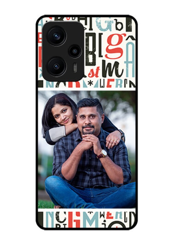 Poco F5 Personalized Glass Phone Case - Alphabet Design