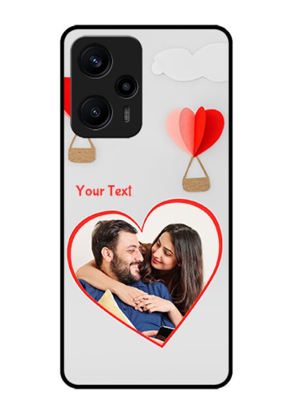 Poco F5 Custom Glass Mobile Case - Parachute Love Design