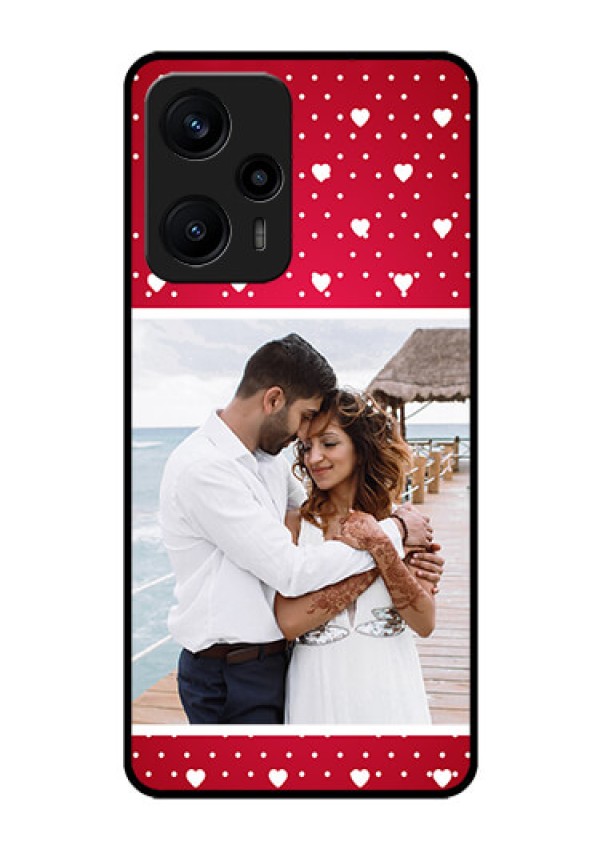 Poco F5 Photo Printing on Glass Case - Hearts Mobile Case Design