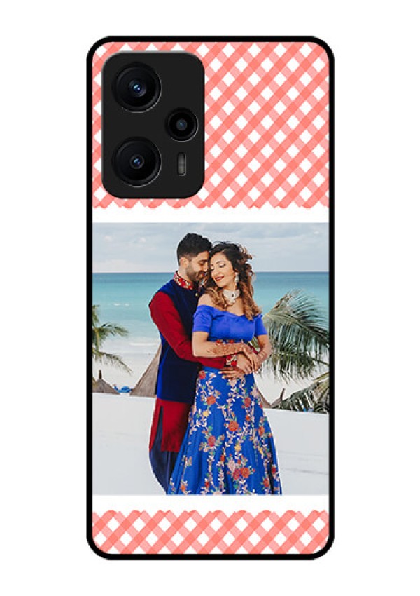 Poco F5 Personalized Glass Phone Case - Pink Pattern Design