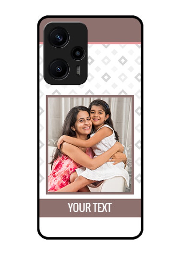 Poco F5 Photo Printing on Glass Case - Simple Diamond Design