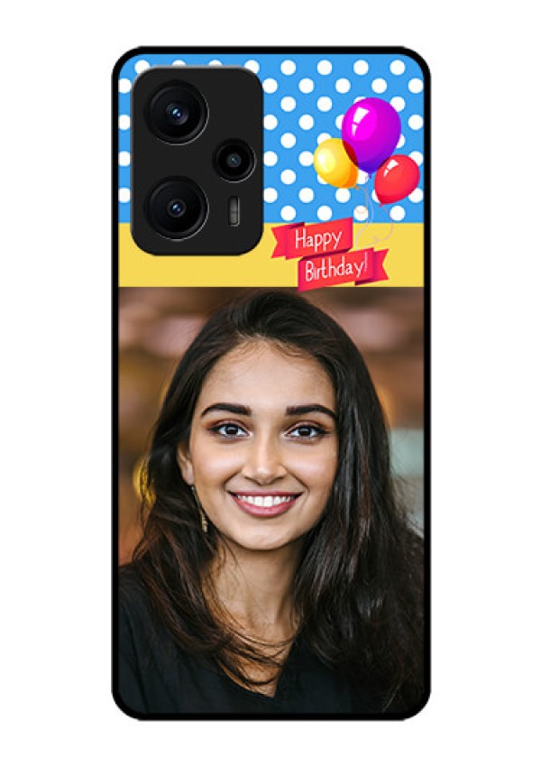 Poco F5 Custom Glass Mobile Case - Happy Birthday Design