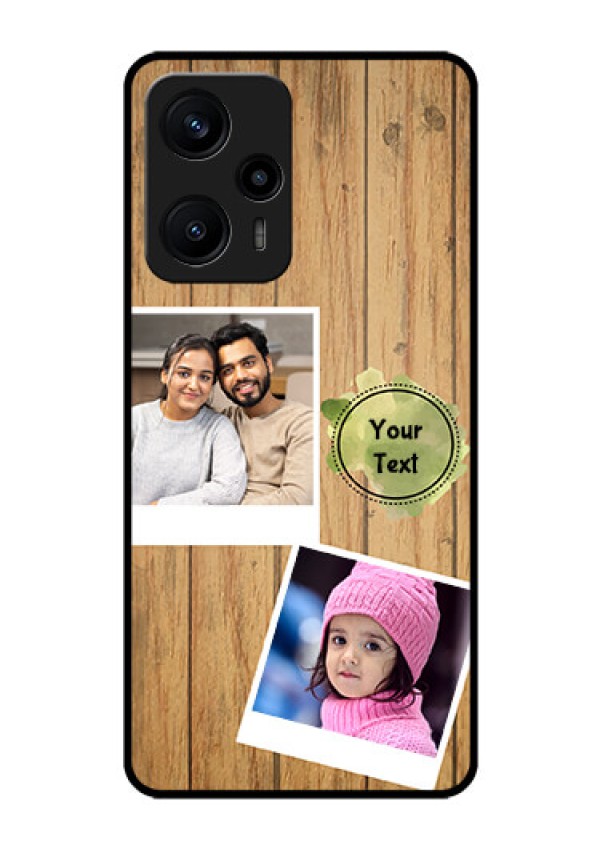 Poco F5 Custom Glass Phone Case - Wooden Texture Design
