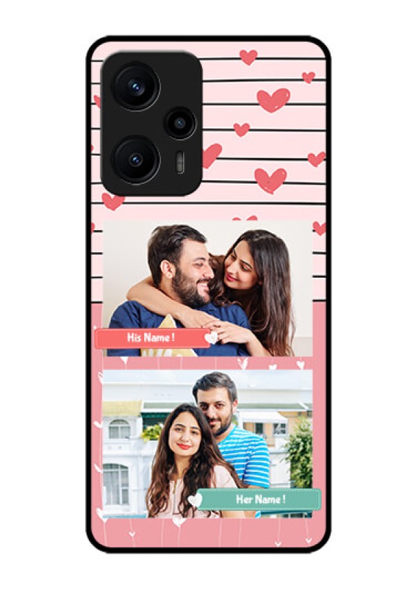 Poco F5 Custom Glass Mobile Case - Photo with Heart Design