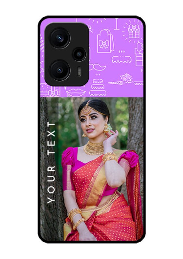 Poco F5 Custom Glass Mobile Case - Birthday Icons Design