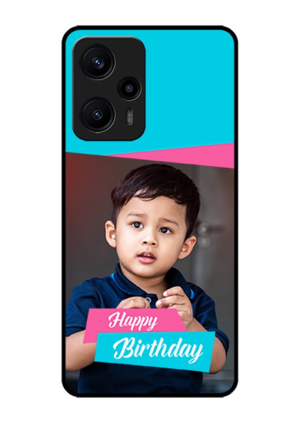 Poco F5 Personalized Glass Phone Case - Image Holder with 2 Color Design