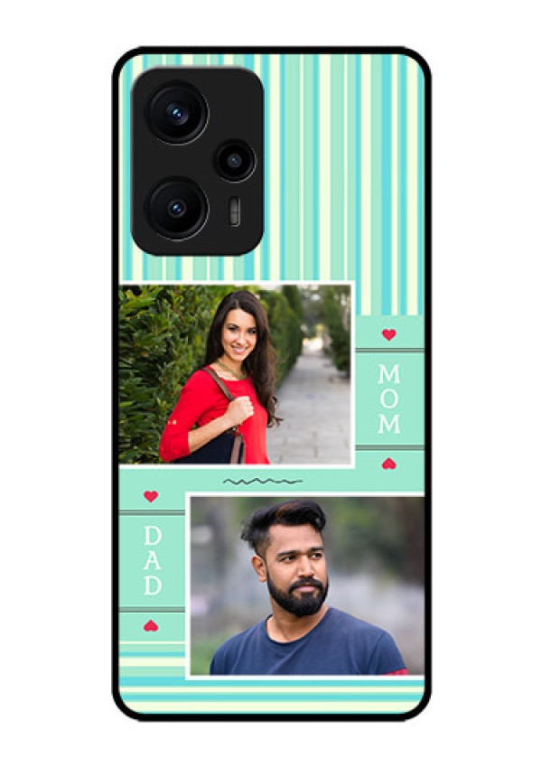 Poco F5 Custom Glass Phone Case - Mom & Dad Pic Design