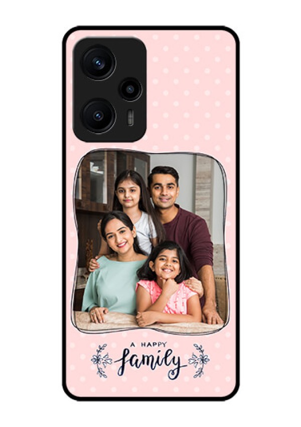 Poco F5 Custom Glass Phone Case - Family with Dots Design