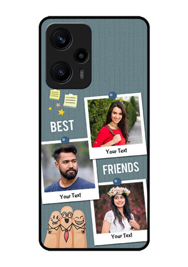Poco F5 Personalized Glass Phone Case - Sticky Frames and Friendship Design