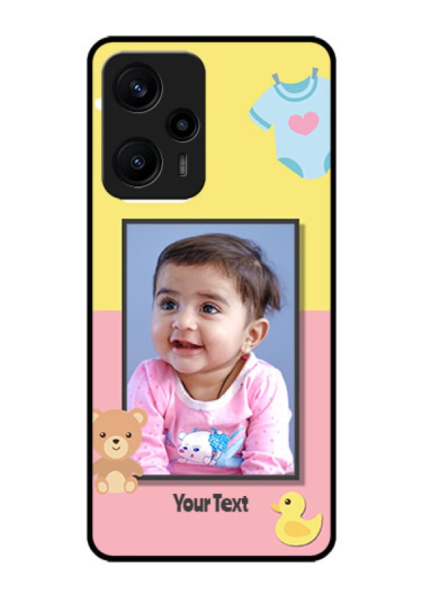 Poco F5 Photo Printing on Glass Case - Kids 2 Color Design