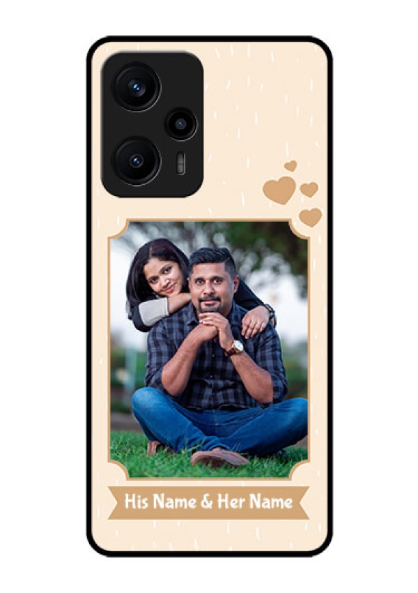 Poco F5 Custom Glass Phone Case - with confetti love design