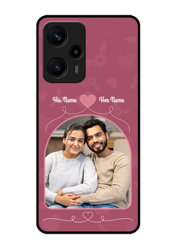 Poco F5 Photo Printing on Glass Case - Love Floral Design