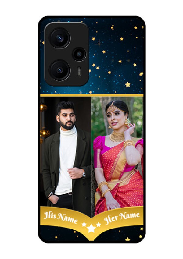 Poco F5 Custom Glass Phone Case - Galaxy Stars Backdrop Design