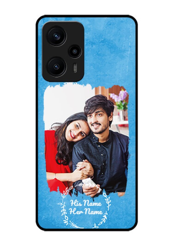 Poco F5 Custom Glass Phone Case - Blue Color Vintage Design