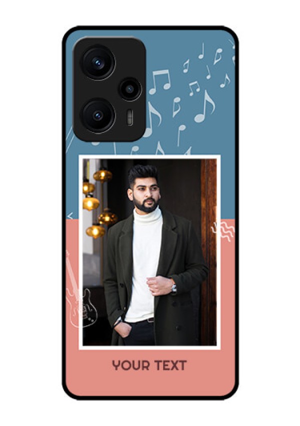 Poco F5 Photo Printing on Glass Case - with Color Musical Note Design