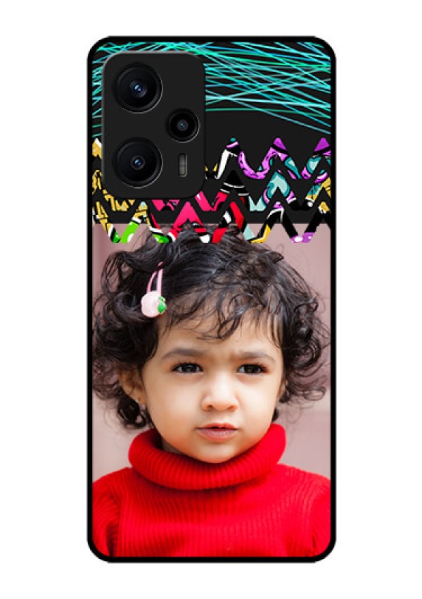 Poco F5 Personalized Glass Phone Case - Neon Abstract Design