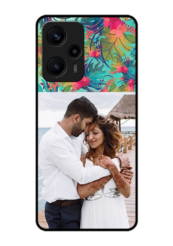 Poco F5 Photo Printing on Glass Case - Watercolor Floral Design