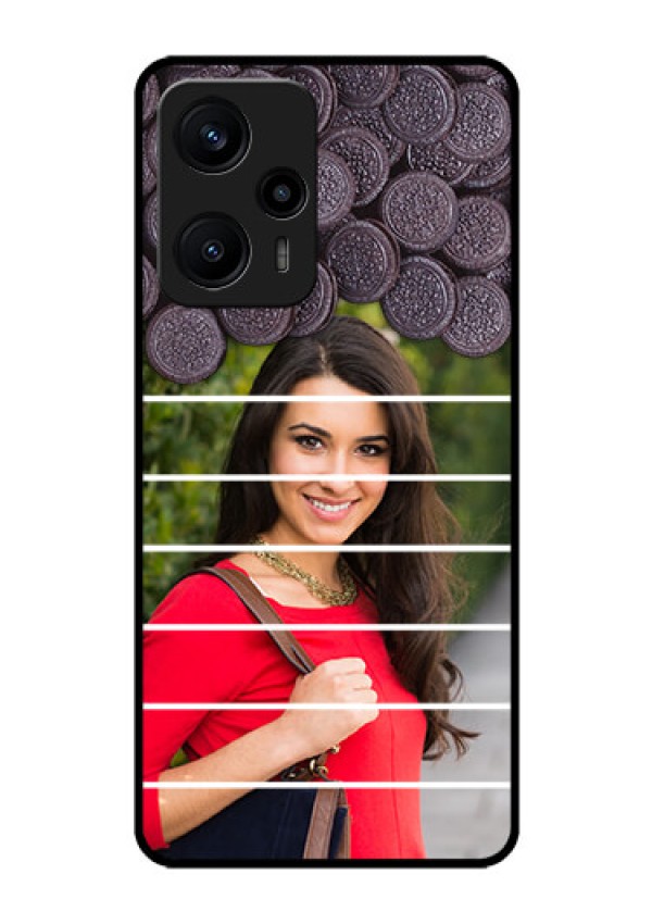 Poco F5 Custom Glass Phone Case - with Oreo Biscuit Design