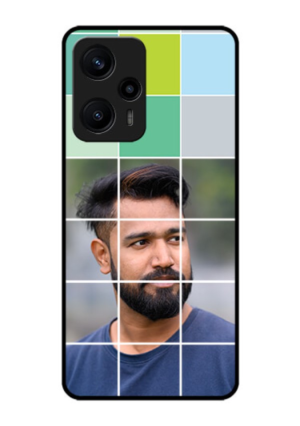 Poco F5 Photo Printing on Glass Case - with white box pattern