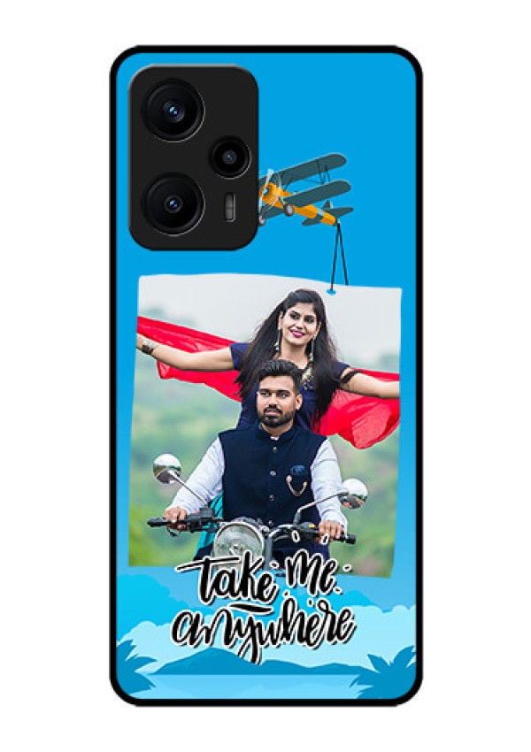 Poco F5 Custom Glass Mobile Case - Traveller Design
