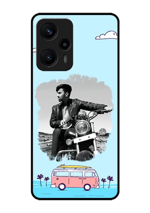 Poco F5 Photo Printing on Glass Case - Travel & Adventure Design