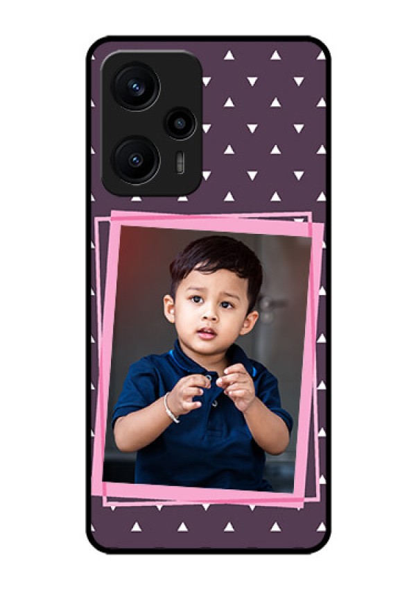 Poco F5 Custom Glass Mobile Case - Triangle Pattern Dotted Design