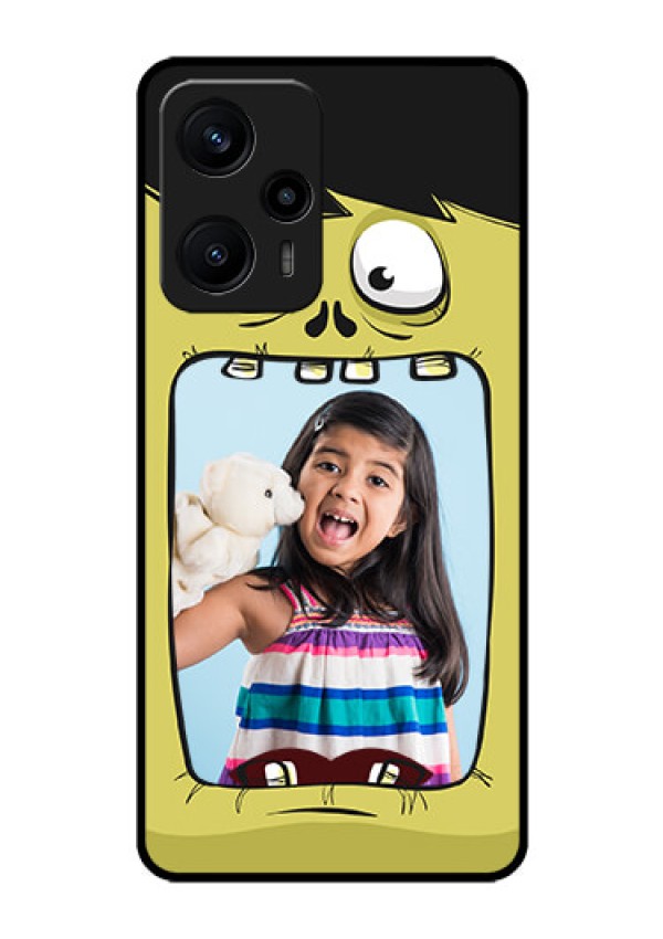 Poco F5 Personalized Glass Phone Case - Cartoon monster back case Design