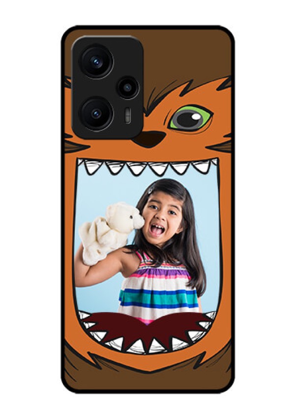 Poco F5 Photo Printing on Glass Case - Owl Monster Back Case Design