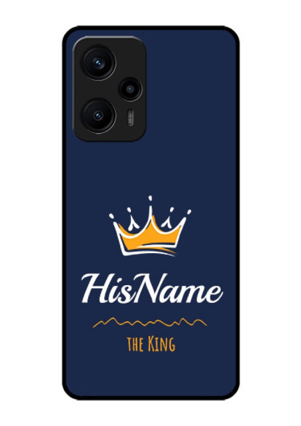 Poco F5 Glass Phone Case King with Name
