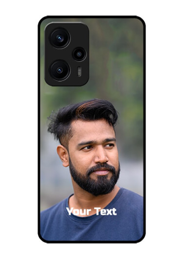 Poco F5 Glass Mobile Cover: Photo with Text