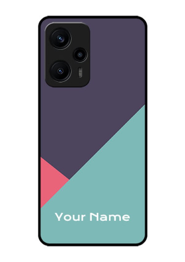 Poco F5 Custom Glass Mobile Case - Tri Color abstract Design