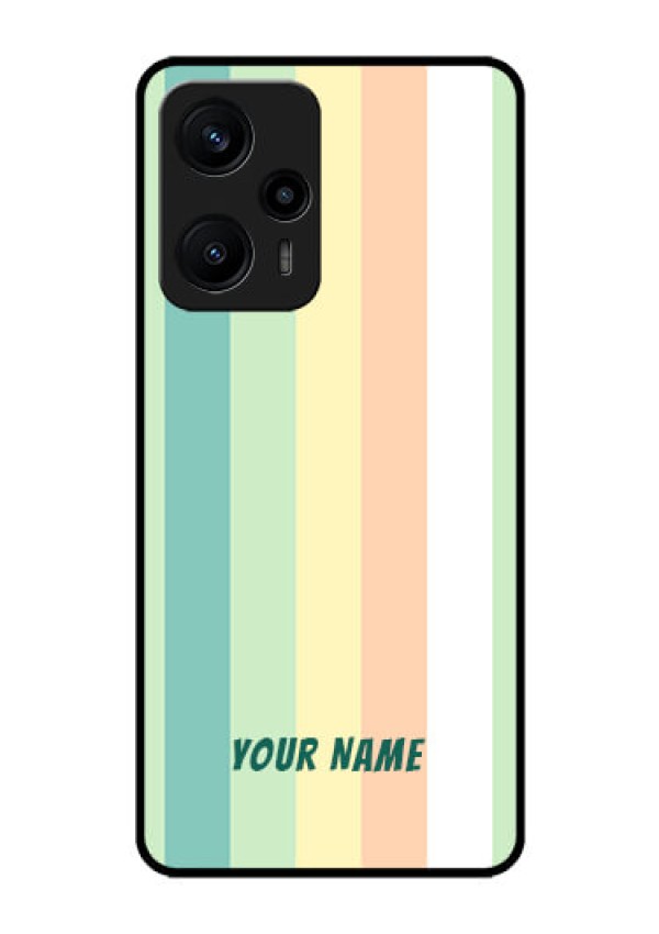 Poco F5 Photo Printing on Glass Case - Multi-colour Stripes Design