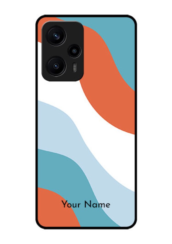 Poco F5 Custom Glass Mobile Case - coloured Waves Design
